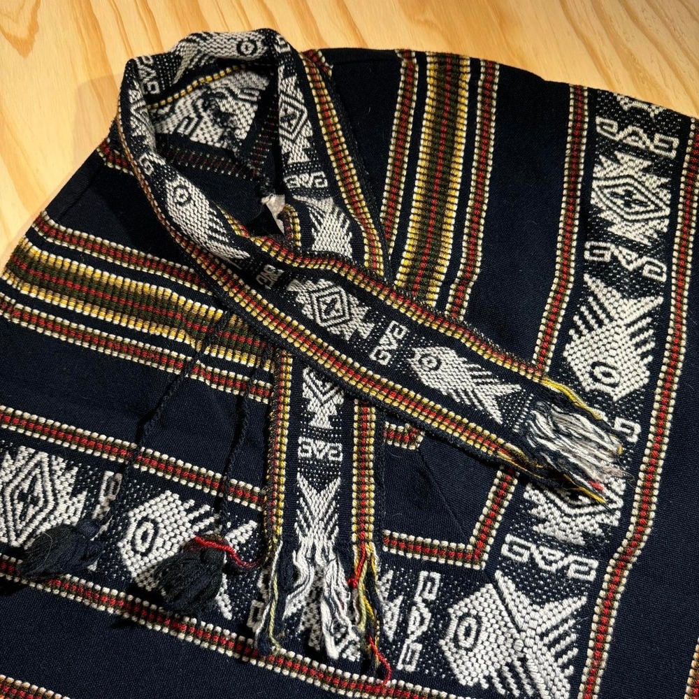 Vintage wool poncho made in Ecuador